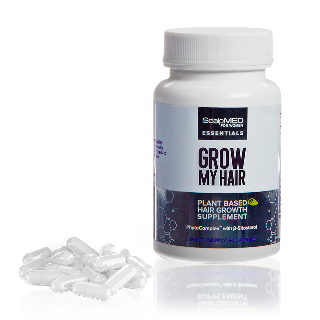 An image of a bottle of ScalpMED for Women GROW MY HAIR, plant-based  Hair Growth Supplement  with PhytoComplex with B-Sitosterol